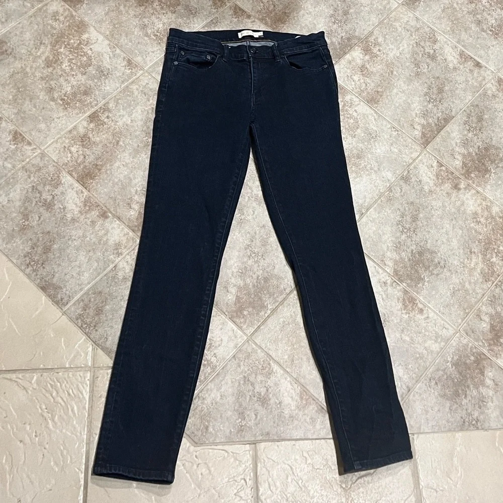 Tory Burch Super Skinny Dark Wash Jeans Mid Rise Denim Size 29 stretchy pockets
